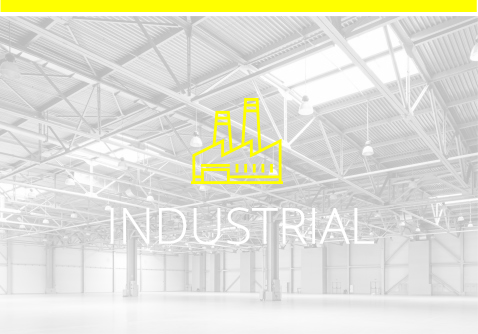 Industrial icon with industrial building image background